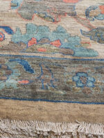 Stunning Handmade Faded Oushak Rug | 7.7×10.4 Soft Blue, Sage & Coral Wool Carpet – Luxurious Vintage Design - Image 2