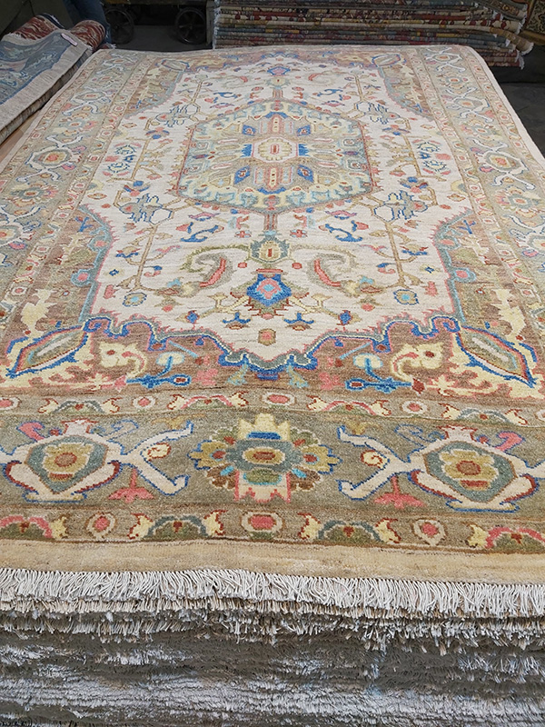 Handmade-Oushak-Rug-Soft-Pastel Handmade Oushak Rug
