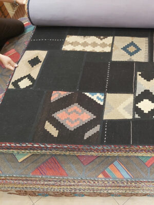 Elegant Modern Handmade Patchwork Kilim Rug