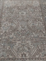 Stunning Vintage Distressed Persian Tribal Rug | 6×8.6 ft Neutral Gray, Beige & Earth Tones - Image 4
