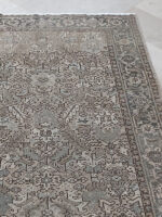 Stunning Vintage Distressed Persian Tribal Rug | 6×8.6 ft Neutral Gray, Beige & Earth Tones - Image 3