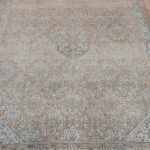 Vintage Distressed Beige Wool Rug