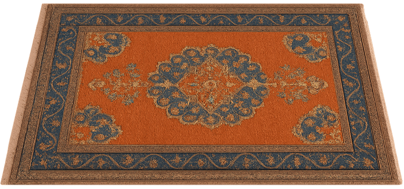 carpet banner orange navy