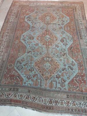 Vintage Distressed Tribal Style Area Rug