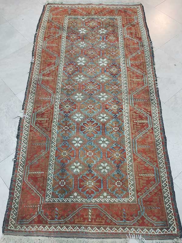 100 Vintage Distressed Baluchi Tribal Runner