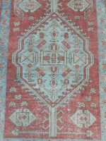 Vintage Distressed Meshkin Runner | 3.3×8.8 ft  | Minimalist Caucasian Style Tribal Carpet - Image 4