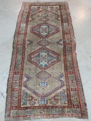 Vintage Distressed Meshkin Tribal Runner