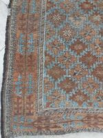 Vintage Distressed Baluchi Geometric Runner | 2.7×4.8 ft  | Muted Earth Tone Tribal Hallway Carpet - Image 4