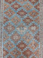 Vintage Distressed Baluchi Geometric Runner | 2.7×4.8 ft  | Muted Earth Tone Tribal Hallway Carpet - Image 3