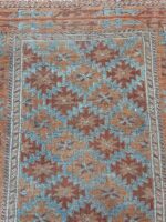 Vintage Distressed Baluchi Geometric Runner | 2.7×4.8 ft  | Muted Earth Tone Tribal Hallway Carpet - Image 2