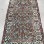 Vintage Distressed Malayer Geometric Rug