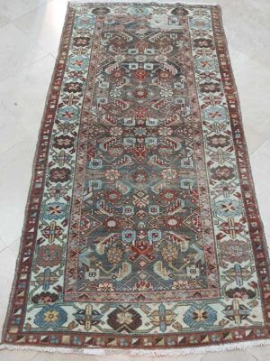 Vintage Distressed Malayer Geometric Rug