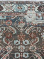 Vintage Distressed Malayer Geometric Rug | 3.2×6.4 ft  | Luxe Sage and Moss Green Persian Carpet - Image 2