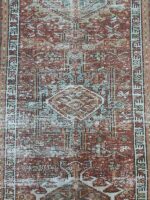 Vintage Distressed Karaja Rug | 2.8×10.8 ft  | Antique Triple Medallion Tribal Carpet - Image 3