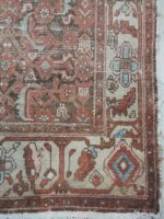 Vintage Distressed Malayer Runner | 3.5×16.2 ft  | Luxury Charcoal and Ivory Geometric Carpet - Image 5