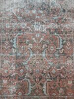 Vintage Distressed Malayer Runner | 3.5×16.2 ft  | Luxury Charcoal and Ivory Geometric Carpet - Image 4