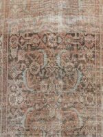 Vintage Distressed Malayer Runner | 3.5×16.2 ft  | Luxury Charcoal and Ivory Geometric Carpet - Image 3