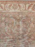 Vintage Distressed Malayer Runner | 3.5×16.2 ft  | Luxury Charcoal and Ivory Geometric Carpet - Image 2