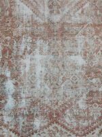 Vintage Distressed Mahal Style Area Rug | 8×12 ft  | Terracotta & Slate Antique Wool Carpet - Image 2