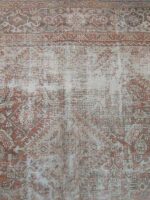 Vintage Distressed Mahal Style Area Rug | 8×12 ft  | Terracotta & Slate Antique Wool Carpet - Image 4