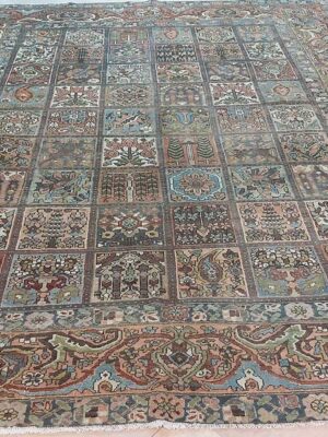 Vintage Distressed Bakhtiar Tile Style Rug