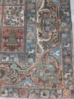 Vintage Distressed Bakhtiar Tile Style Rug | 9.1×11.2 ft  | Antique Khesti Floral Garden Carpet - Image 4