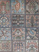 Vintage Distressed Bakhtiar Tile Style Rug | 9.1×11.2 ft  | Antique Khesti Floral Garden Carpet - Image 2
