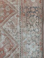 Vintage Distressed Mahal Style Area Rug | 8×12 ft  | Terracotta & Slate Antique Wool Carpet - Image 3