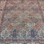 Vintage Distressed Bakhtiar Cypress Tile Rug