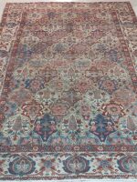 Vintage Distressed Bakhtiar Cypress Tile Rug