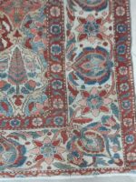 Vintage Distressed Bakhtiar Cypress Tile Rug | 6.7×9.4 ft  | Muted Terracotta and Slate Blue Garden Carpet - Image 3