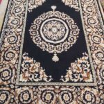 Modern Minimalist Charcoal and Gold Rug