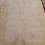 Modern Minimalist Beige and Golden Rug