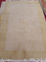 Modern Minimalist Beige and Golden Rug