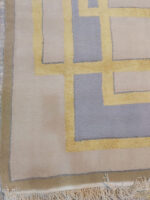 Modern Geometric Luxury Rug | 6.3×9.9 ft  | Minimalist Beige & Blue with Golden Accents - Image 4