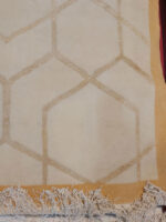 Modern Hexagonal Geometric Rug | 6.3×9.8 ft  | Minimalist Cream & Sand Luxury Carpet - Image 4