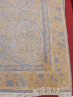 Modern Minimalist Slate Gray Rug | 6.8×10.2 ft  | Deep Slate Gray with Electric Blue and Gold Abstract Veining - Image 5