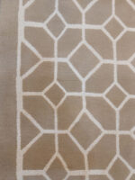 Modern Geometric Lattice Rug | 6.4×10.2 ft  | Minimalist Beige & Cream Trellis Carpet - Image 3
