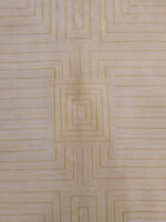 Modern Minimalist Beige and Golden Rug | 6.5×9.7 ft  | Gilded Beige with Golden Linear Abstraction - Image 6
