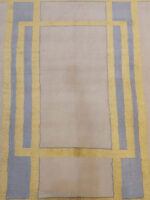 Modern Geometric Luxury Rug | 6.3×9.9 ft  | Minimalist Beige & Blue with Golden Accents - Image 3