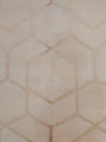 Modern Hexagonal Geometric Rug | 6.3×9.8 ft  | Minimalist Cream & Sand Luxury Carpet - Image 3