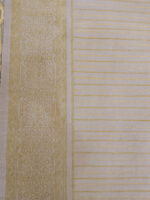 Modern Minimalist Beige and Golden Rug | 6.5×9.7 ft  | Gilded Beige with Golden Linear Abstraction - Image 5