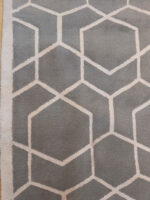 Modern Hexagonal Geometric Carpet | 6.2×9.3 ft  | Minimalist Cream & Sand Luxury Carpet - Image 2