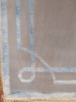 Modern Minimalist Rug | 6.5×9.7 ft  | Deep Slate Gray with Frost Blue Geometric Border - Image 2