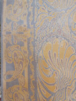 Modern Minimalist Slate Gray Rug | 6.8×10.2 ft  | Deep Slate Gray with Electric Blue and Gold Abstract Veining - Image 2