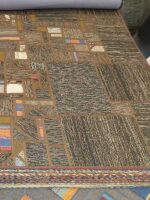 Modern Tectonic Collage | 7.7 x 10.4 ft | Midnight Indigo and Slate with Reclaimed Tribal Fragments - Image 5