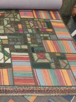 Chromatic Heritage Mosaic | 7.7 x 10.4 ft | Prismatic Jewel Tones with Reclaimed Antique Fragments - Image 2