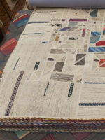 Luminous Heritage Collage | 7.7 x 10.4 ft | Soft Cream and Ivory with Muted Antique Fragments - Image 3