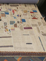 Luminous Heritage Collage | 7.7 x 10.4 ft | Soft Cream and Ivory with Muted Antique Fragments - Image 4