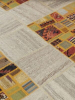 Linear Heritage Mosaic | 7.7 x 10.4 ft | Bone and Alabaster with Etched Graphite Details - Image 3